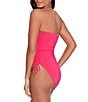 Color:Passionfruit - Image 5 - Beach Club Solids Ruched Side Tie Strapless One Piece Swimsuit