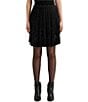 Color:Black - Image 1 - Beaded Mesh A-Line Skirt