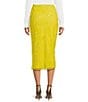 Color:Lemon Daffodil - Image 2 - Beaded Mesh Midi A Line Skirt