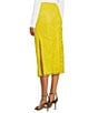 Color:Lemon Daffodil - Image 4 - Beaded Mesh Midi A Line Skirt