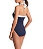 Lauren Ralph Lauren Bel Aire Shirred Contrast Trim Bandeau One Piece Swimsuit, Color:Dark Navy - Image 3