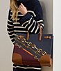 Lauren Ralph Lauren Devyn Large Belt Print Tote Bag, Color:MULTI/TAN - Image 5