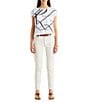 Lauren Ralph Lauren Boat Neck Cap Sleeve Logo Script Shirt - Image 3