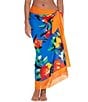 Color:Multi - Image 1 - Bold Abstract Floral Print Swim Cover-Up Pareo