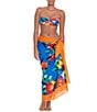 Color:Multi - Image 3 - Bold Abstract Floral Print Swim Cover-Up Pareo