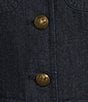 Color:Deep Rinse - Image 4 - Braylin Denim Long Sleeve Notch Collar Patch Pocket Button Front Jacket