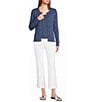 Lauren Ralph Lauren Petite Size Cable Knit Crew Neck Long Sleeve Button Front Cardigan - Image 3