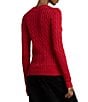 Lauren Ralph Lauren Cable Knit Crew Neck Long Sleeves Shoulder Button Sweater Top - Image 2