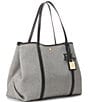 Color:Natural/Black - Image 2 - Canvas & Leather Extra-Large Emerie Tote Bag
