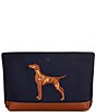 Lauren Ralph Lauren Canvas Embroidered Pointer Top Zip Wristlet - Image 1