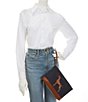 Lauren Ralph Lauren Canvas Embroidered Pointer Top Zip Wristlet - Image 4