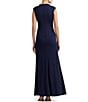 Color:Refined Navy - Image 2 - Chain Trim Round Neck Cap Sleeve Dress