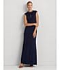 Color:Refined Navy - Image 4 - Chain Trim Round Neck Cap Sleeve Dress