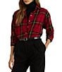 Lauren Ralph Lauren Checked Plaid Point Collar Long Sleeve Button-Front Shirt - Image 1