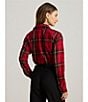 Lauren Ralph Lauren Checked Plaid Point Collar Long Sleeve Button-Front Shirt - Image 6