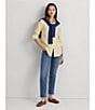 Color:Primrose Yellow Multi - Image 5 - Classic Fit Point Collar Striped Broadcloth Button Front Shirt