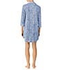Lauren Ralph Lauren Classic Notch Collar 3/4 Sleeve Button-Front Paisley Print Nightshirt, Color:Blue Paisley - Image 2