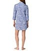 Lauren Ralph Lauren Classic Notch Collar 3/4 Sleeve Button-Front Paisley Print Nightshirt - Image 5