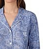 Lauren Ralph Lauren Classic Notch Collar 3/4 Sleeve Button-Front Paisley Print Nightshirt - Image 6