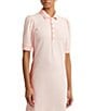 Color:Pink Opal - Image 3 - Collared Neckline 3/4 Sleeve Shift Dress