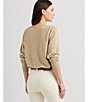 Color:Birch Tan - Image 6 - Knit Cotton Blend Boat Neck Long Sleeve Sweater