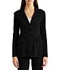 Lauren Ralph Lauren Notch Lapel Long Sleeve Cotton Knit Blazer | Dillard's