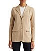 Color:Birch Tan - Image 4 - Notch Lapel Long Sleeve Cotton Knit Blazer