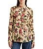 Color:Cream Multi - Image 1 - Courtenay Floral Button Front Long Sleeve Blouse