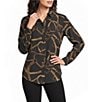 Lauren Ralph Lauren Crepe Belting Print Point Collar Long Sleeve Coordinating Shirt - Image 1