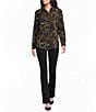 Lauren Ralph Lauren Crepe Belting Print Point Collar Long Sleeve Coordinating Shirt - Image 3