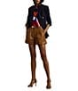 Lauren Ralph Lauren Crepe de Chine Abstract Print Point Collar Long Sleeve Button-Front Shirt, Color:Blue Multi - Image 3