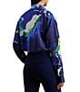 Lauren Ralph Lauren Crepe de Chine Abstract Print Point Collar Long Sleeve Coordinating Button Front Shirt, Color:Blue Multi - Image 2