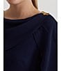 Color:Navy - Image 6 - Crew Neck Cape Overlay Short Sleeve Gown