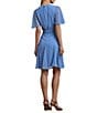 Lauren Ralph Lauren Crinkle Georgette V-Neck Short Flutter Sleeve Wrap Mini Dress - Image 2