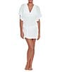 Color:White - Image 1 - Crinkled Tunic Cover-Up