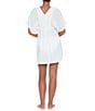 Color:White - Image 2 - Crinkled Tunic Cover-Up