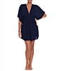 Color:Dark Navy - Image 1 - Crinkled Tunic Cover-Up