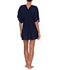 Color:Dark Navy - Image 2 - Crinkled Tunic Cover-Up