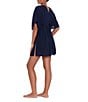 Color:Dark Navy - Image 3 - Crinkled Tunic Cover-Up
