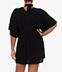 Color:Black - Image 2 - Crinkled Tunic Cover-Up