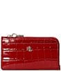 Lauren Ralph Lauren Croc-Embossed Leather L-Zip Card Case - Image 1