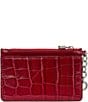 Lauren Ralph Lauren Croc-Embossed Leather Zip Card Case, Color:Red - Image 2