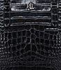 Lauren Ralph Lauren Croco Embossed Leather Large Marcy Satchel Bag, Color:Black - Image 5