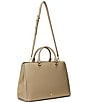 Lauren Ralph Lauren Crosshatch Leather Large Hanna Satchel Bag, Color:Tan - Image 5