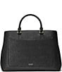 Color:Black - Image 2 - Crosshatch Leather Large Hanna Satchel Bag