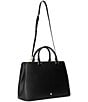 Color:Black - Image 4 - Crosshatch Leather Large Hanna Satchel Bag