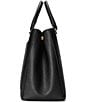 Color:Black - Image 5 - Crosshatch Leather Large Hanna Satchel Bag