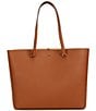 Lauren Ralph Lauren Crosshatch Leather Large Karly Tote Bag, Color:Lauren Tan - Image 1