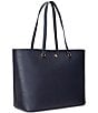 Color:Navy - Image 4 - Crosshatch Leather Large Karly Tote Bag