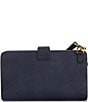 Lauren Ralph Lauren Crosshatch Leather Gold Metal Tech Wristlet, Color:Navy - Image 2